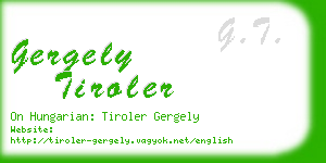 gergely tiroler business card